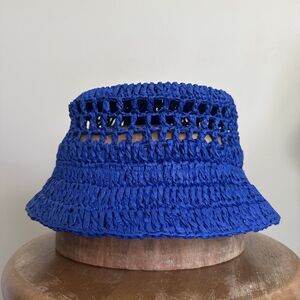 Women\'s Ruffled Flowers Summer Beach Hat Wide Brim Knitted Sun Hats Foldable Cap Elegant Crochet Straw Hat with Ruffle Detail, Foldable  main image 3